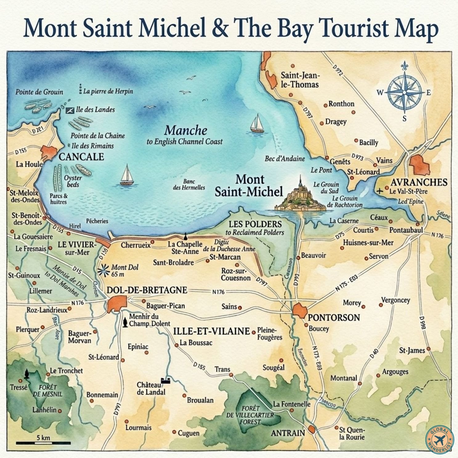 Mont Saint Michel Tourist Map