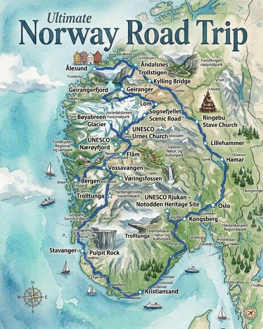 Norway road trip idea