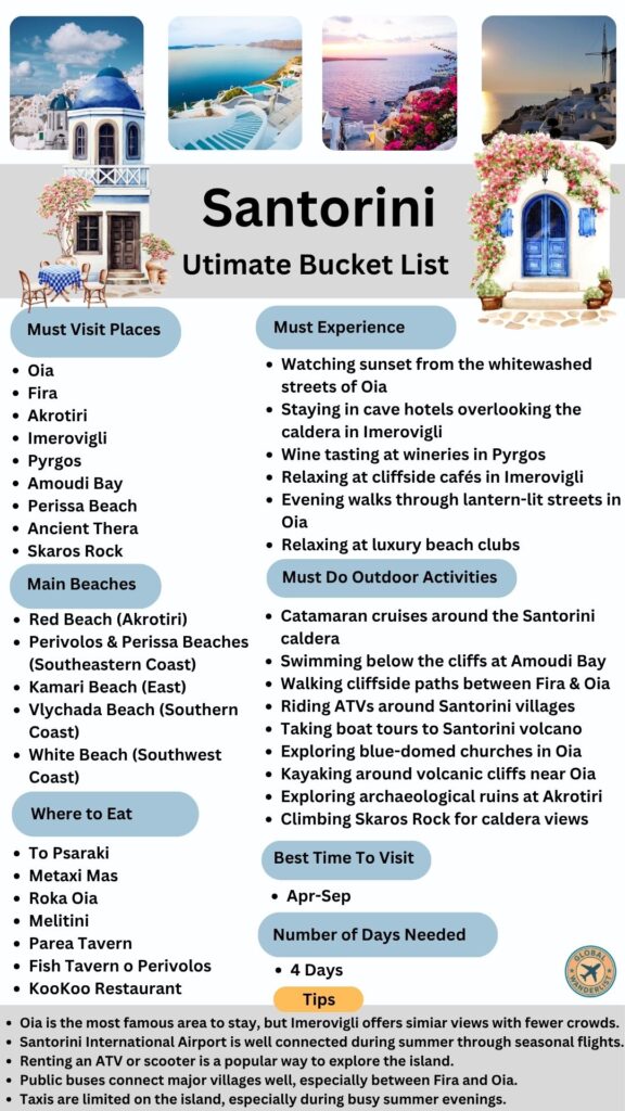Santorini Bucket List
