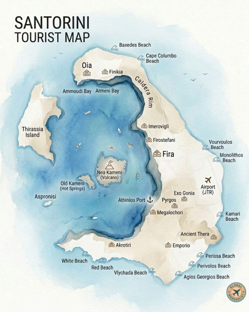 Santorini Tourist Map