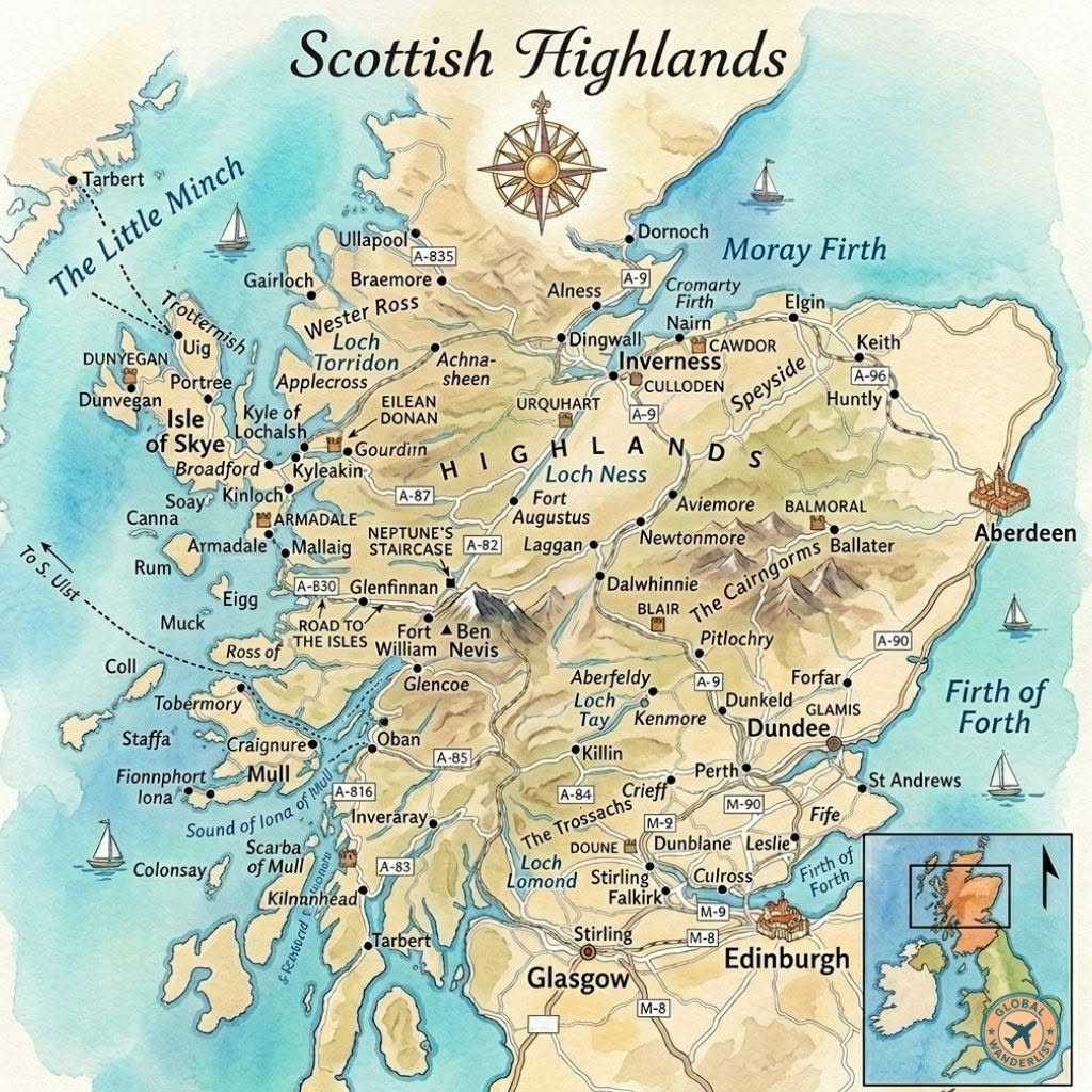 Scottish Highlands Tourist Map