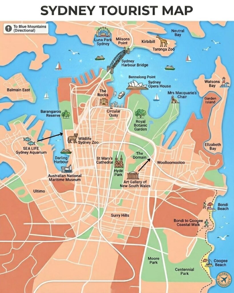 Sydney Tourist Map: What to See on Your Trip?