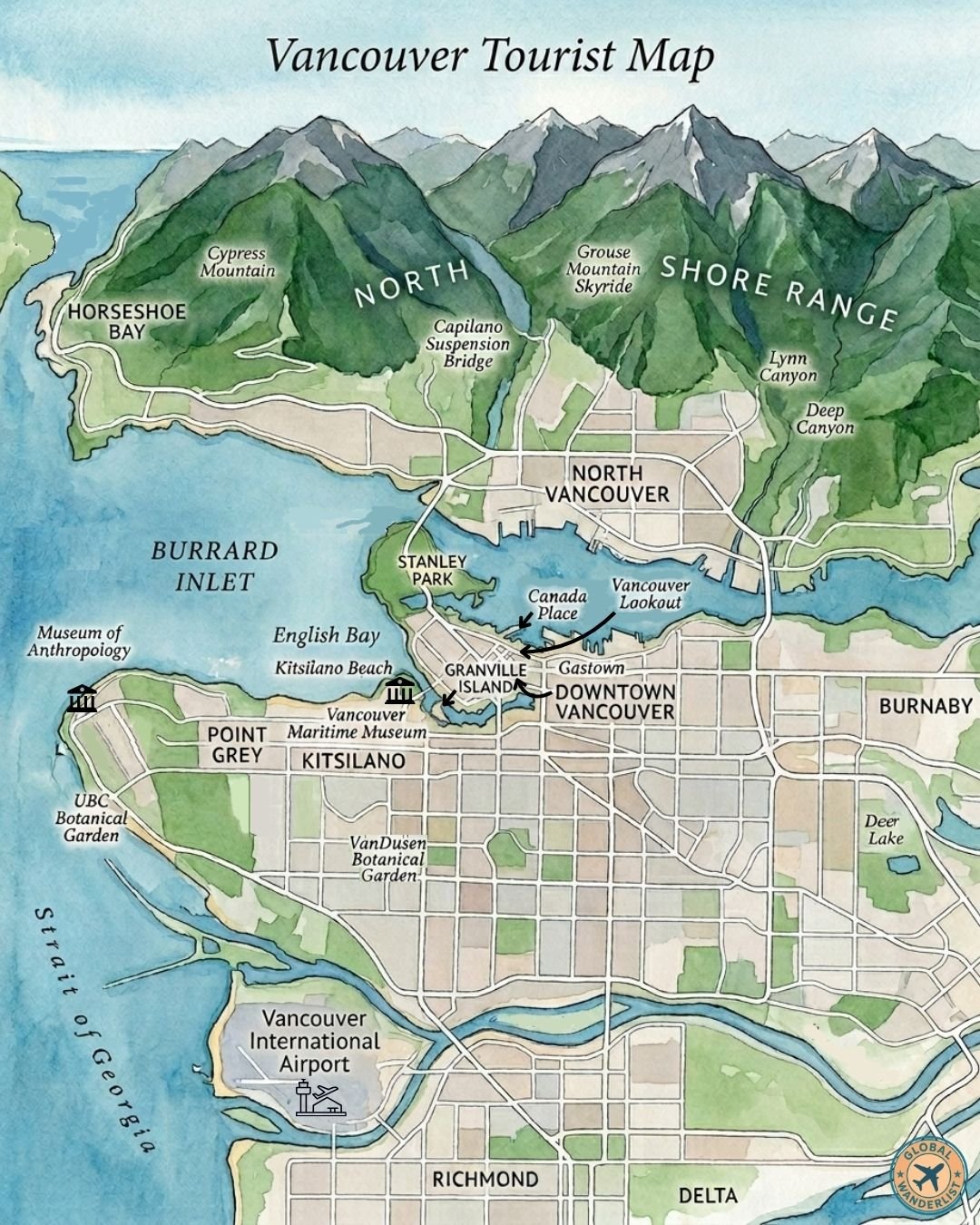 Vancouver Tourist Map