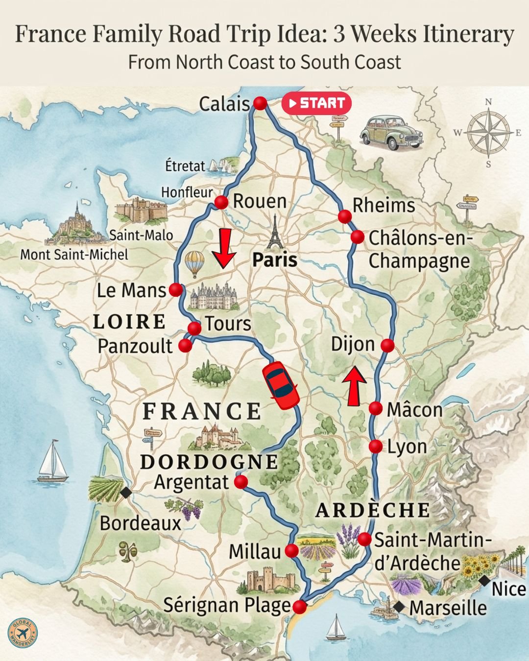 france road trip idea