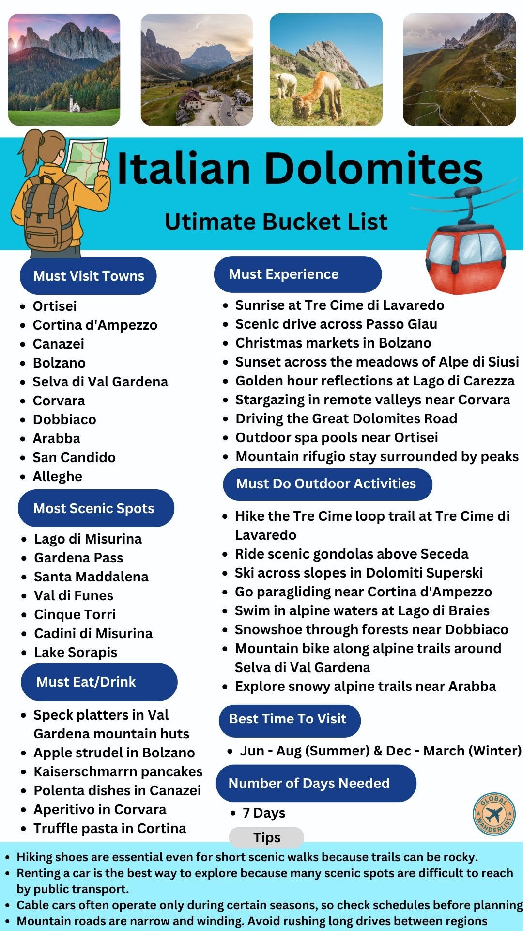 Italian Dolomites Bucket List