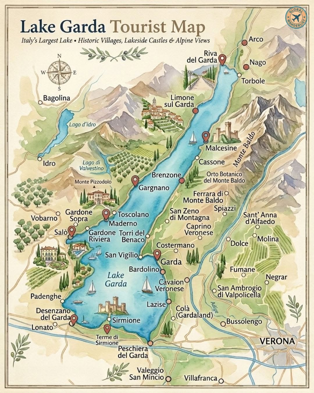 Lake Garda Tourist Map
