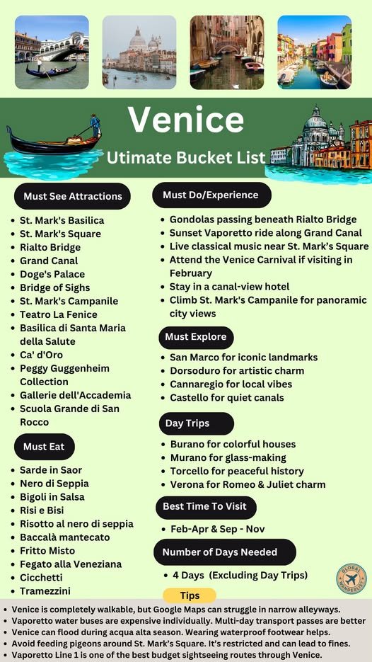 Venice bucket list